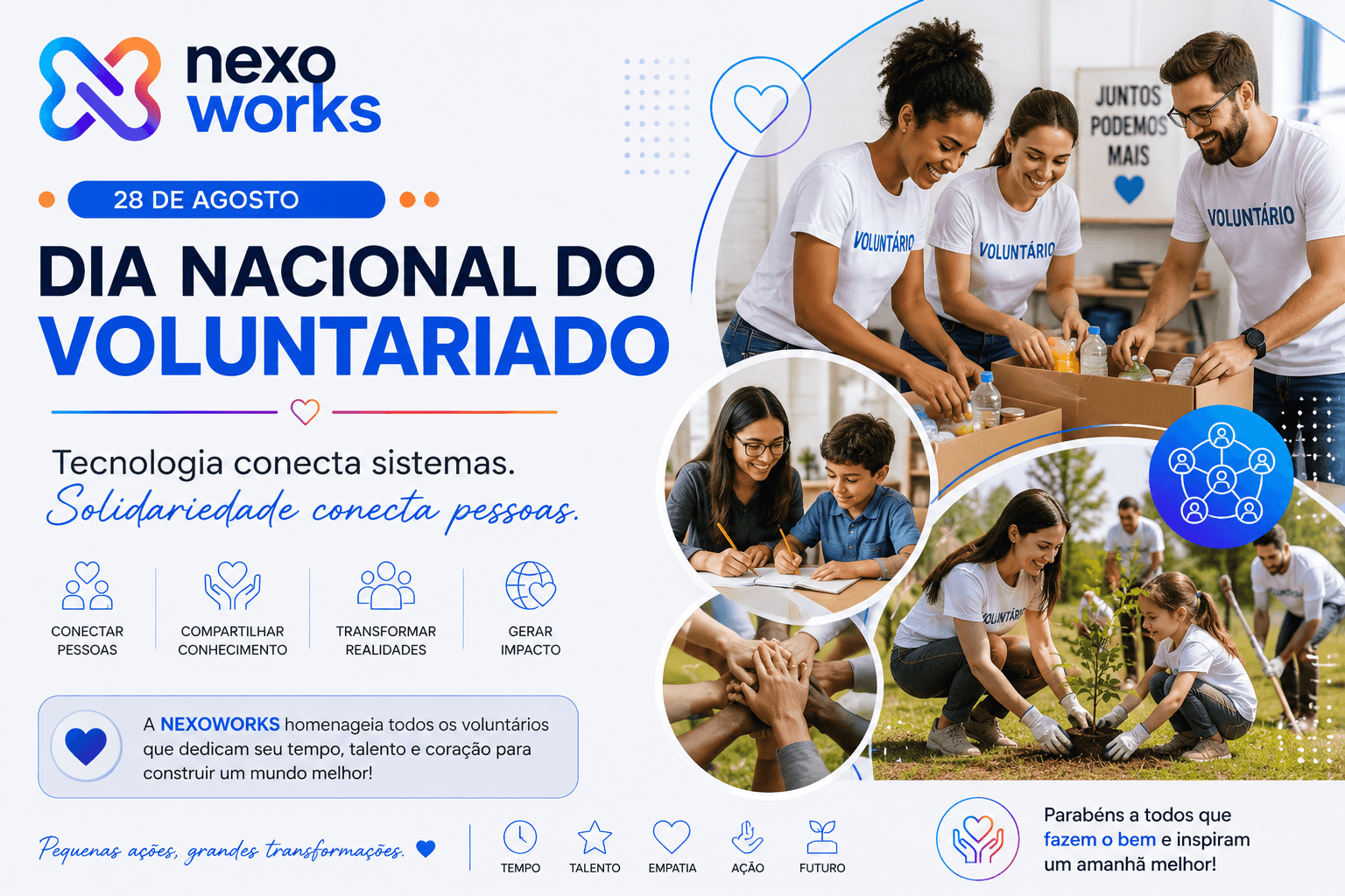 Dia Nacional do Voluntariado: quando pessoas se conectam para transformar realidades
